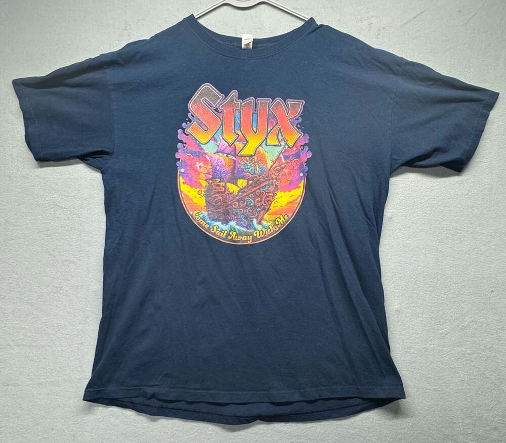 M&O Gold Styx Come Sail Away With Me Tour Band T-Shirt Navy XL